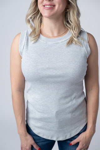 Grey Micro Striped Tank