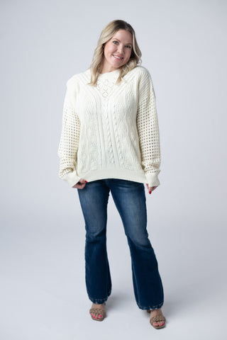 Ivory Open Knit Sweater