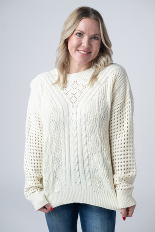 Ivory Open Knit Sweater
