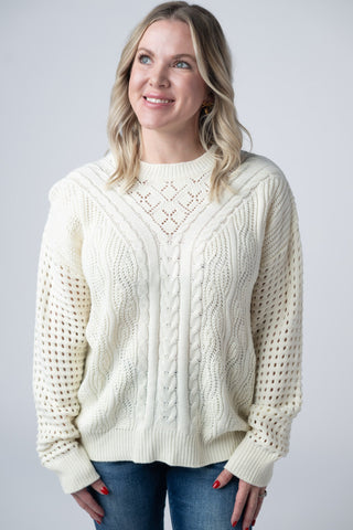Ivory Open Knit Sweater