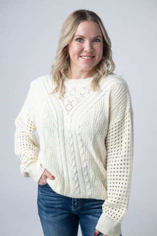 Ivory Open Knit Sweater