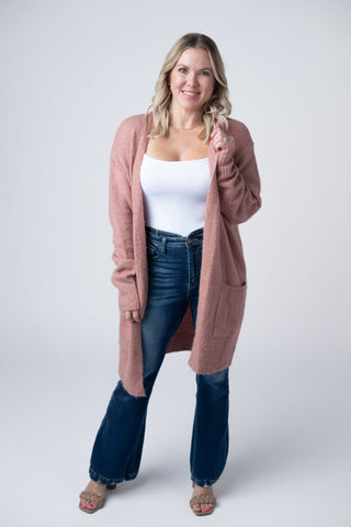 Dusty Rose Cozy Cardigan