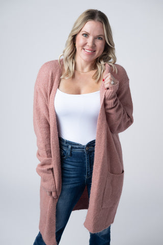 Dusty Rose Cozy Cardigan