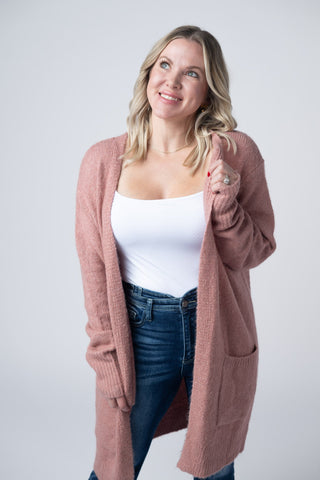 Dusty Rose Cozy Cardigan