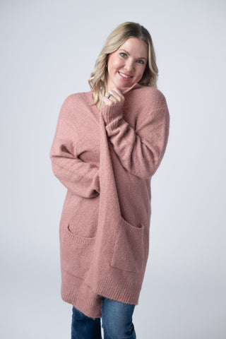 Dusty Rose Cozy Cardigan