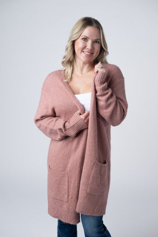 Dusty Rose Cozy Cardigan