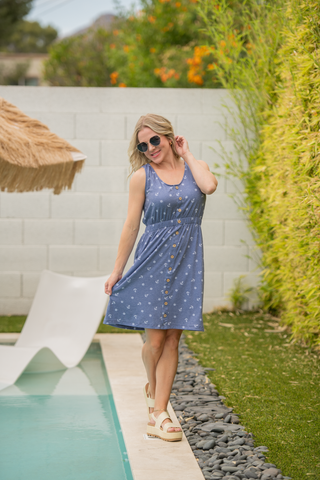 Nautical Navy Button Dress