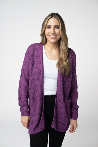 Purple Knit Cardigan