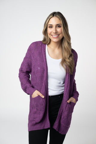 Purple Knit Cardigan