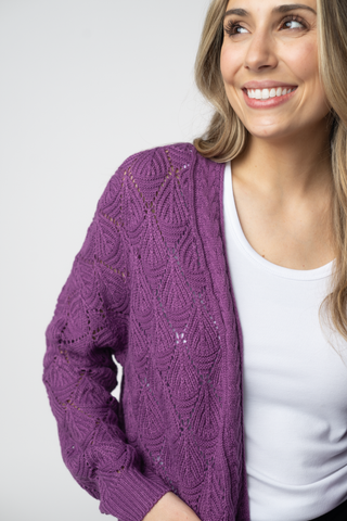 Purple Knit Cardigan