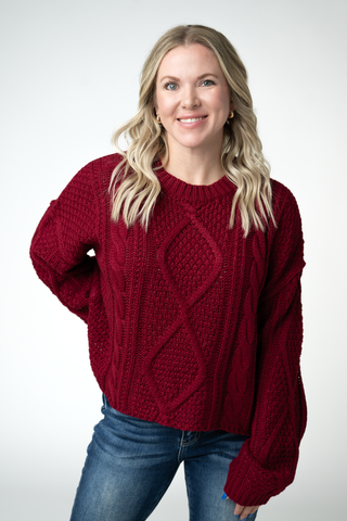 Cranberry Cable Knit Sweater