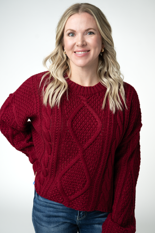 Cranberry Cable Knit Sweater