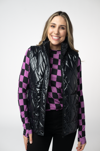 Shiny Black Remy Vest