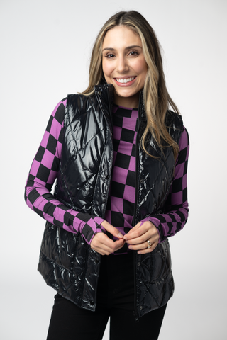 Shiny Black Remy Vest