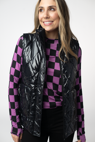 Shiny Black Remy Vest