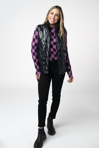 Shiny Black Remy Vest
