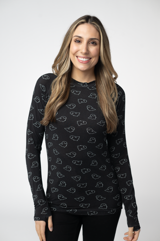 Midnight Ghosts Long Sleeve Top w/ Thumbholes
