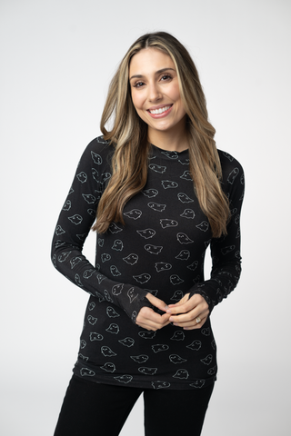 Midnight Ghosts Long Sleeve Top w/ Thumbholes