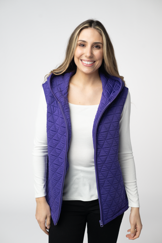 Purple Geometric Hooded Vest