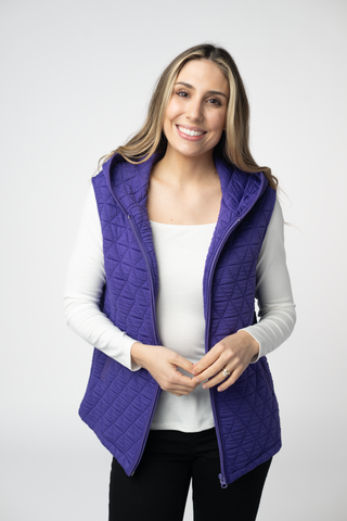 Purple Geometric Hooded Vest