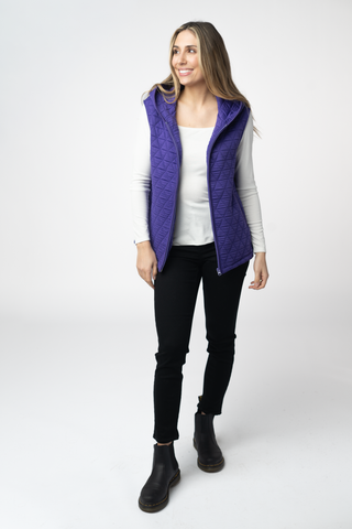 Purple Geometric Hooded Vest