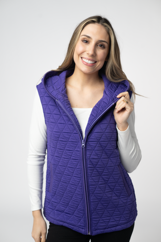 Purple Geometric Hooded Vest