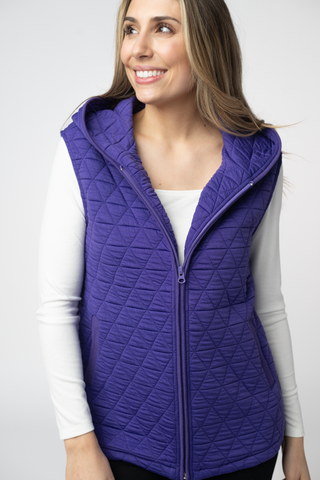 Purple Geometric Hooded Vest