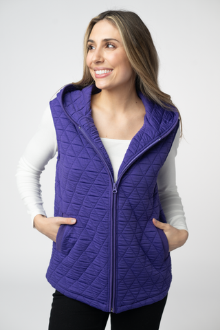 Purple Geometric Hooded Vest