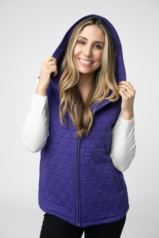 Purple Geometric Hooded Vest