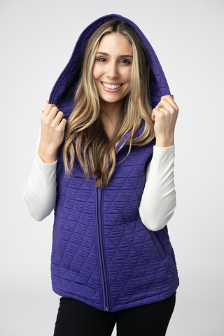 Purple Geometric Hooded Vest