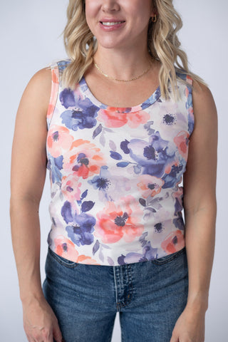 Sunset Watercolor Floral Tank