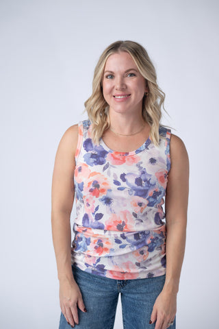 Sunset Watercolor Floral Tank