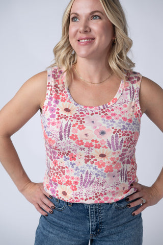 Coral Sunset Floral Tank