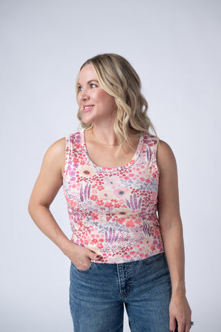 Coral Sunset Floral Tank