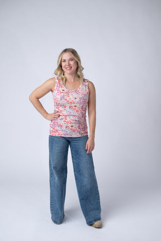 Coral Sunset Floral Tank