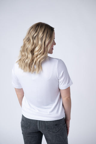 White Relaxed Fit V-Neck
