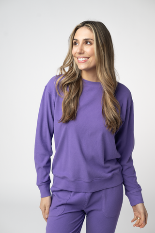 Purple Ribbed Pullover