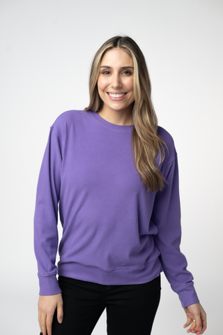 Purple Ribbed Pullover