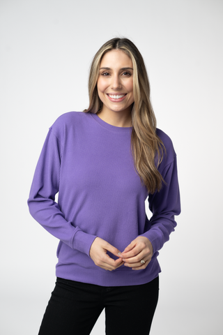 Purple Ribbed Pullover