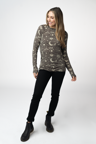 Celestial Nights Long Sleeve Top w/ Thumbholes