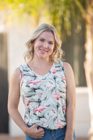 Flamingo Relaxed Fit V-Neck Tank