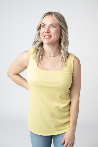 Yellow Ribbed Tank - Made in USA