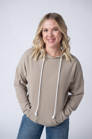 Mocha Ribbed Hoodie