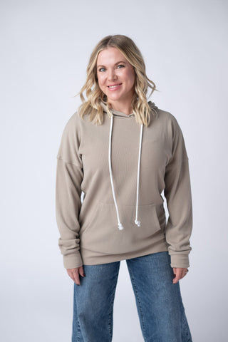 Mocha Ribbed Hoodie