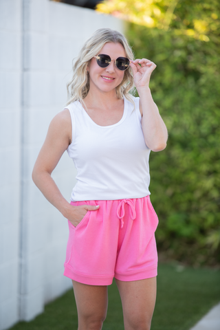 Pink Waffle Shorts