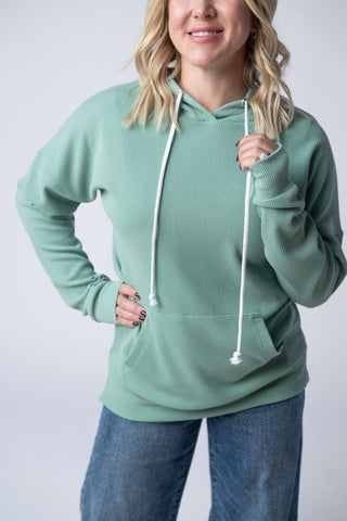 Sage Ribbed Hoodie