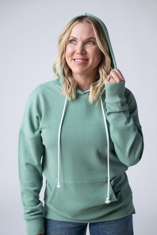 Sage Ribbed Hoodie