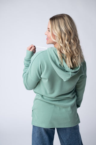 Sage Ribbed Hoodie