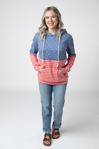 Faded Navy Freedom Stars and Stripes Hoodie