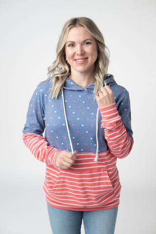 Faded Navy Freedom Stars and Stripes Hoodie